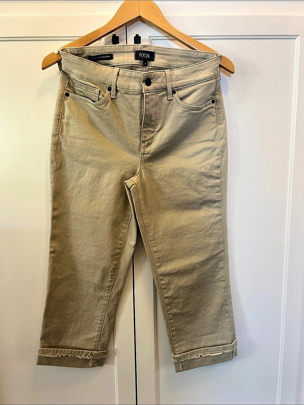 NYDJ Marilyn Straight Leg Pants Beige Size 6